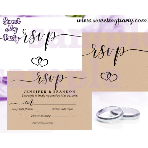 Rustic Wedding RSVP card,Rustic Wedding card insert,022w